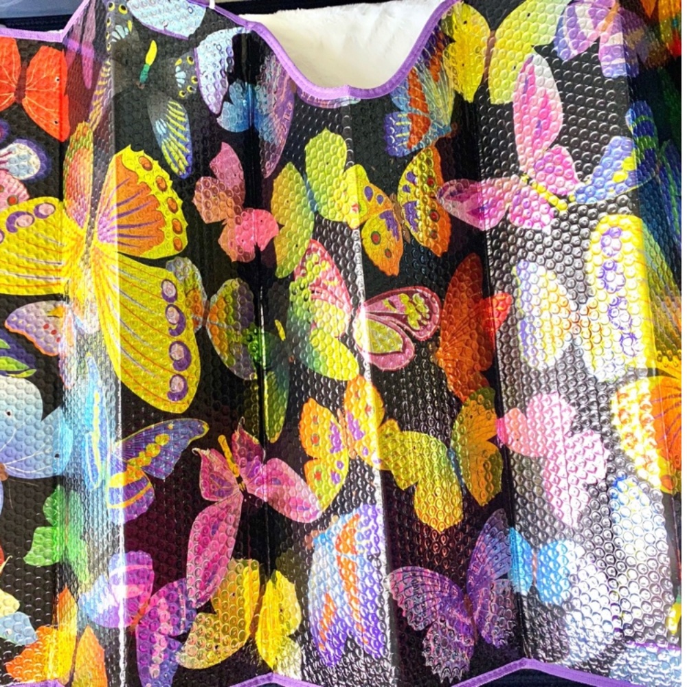 💜Auto Drive Vehicle's Windshield Fit Butterfly Accordion Sun Shade - Picture 9 of 13